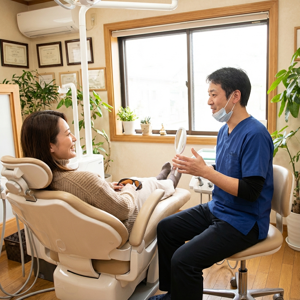 Paciente relajado en el dentista